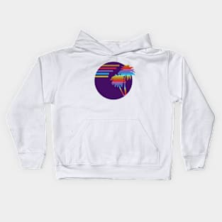 Retrowave Style Palm Trees Kids Hoodie